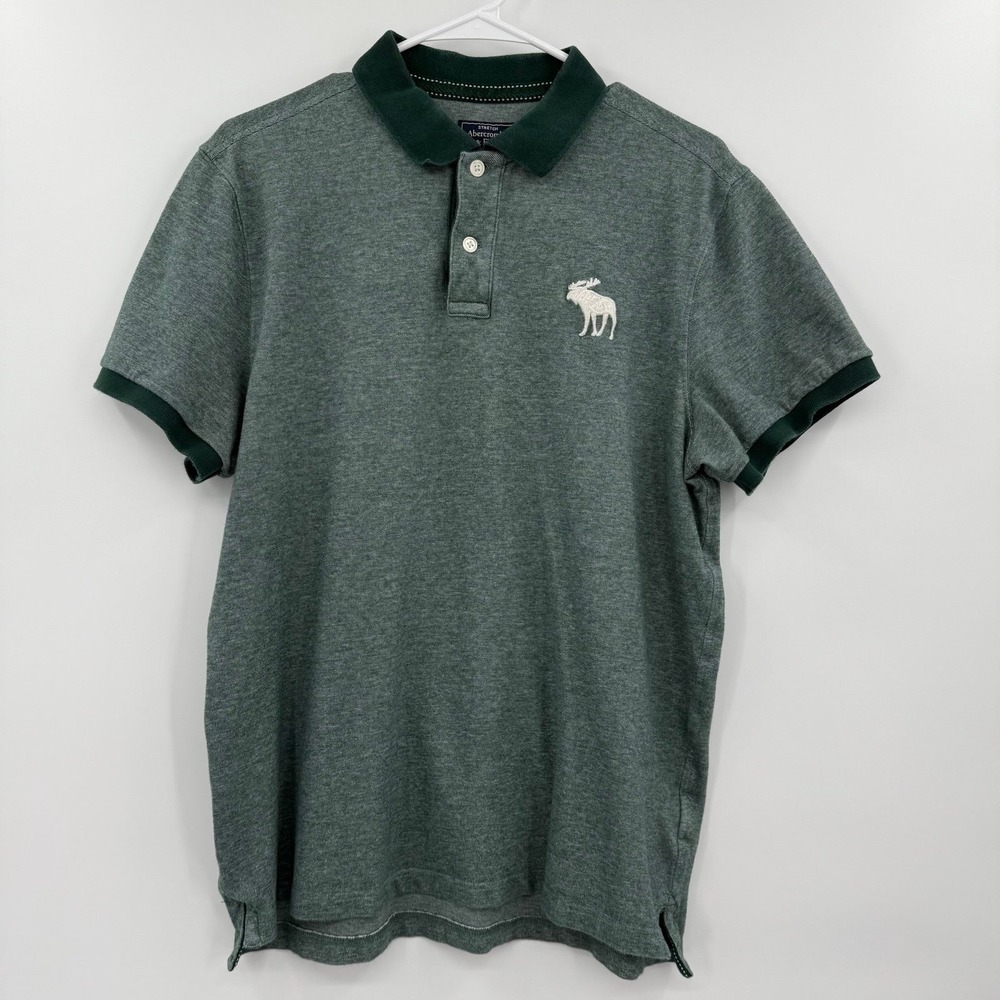 Abercrombie Fitch‎ Muscle Polo Shirt Mens green Short Sleeve Size xl big moose